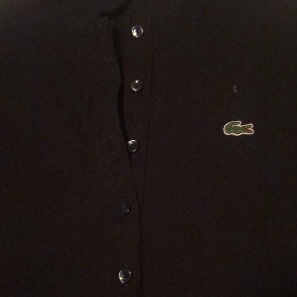 Lacoste Black Polo Size M 1/3 Button up Collar Shirt Cotton - Picture 5 of 13